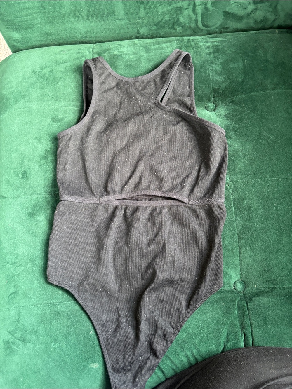 Colsie Black Bodysuit with Racerback